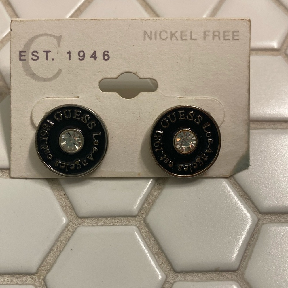 **bundle with any item to get for free** Guess Los Angeles black earrings